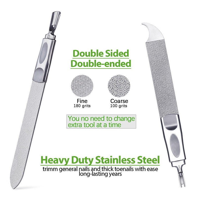 VOGARB Nail File for Men Fingernail and Thick Toenails, Multifunctional