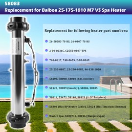 Bonbo 58083 Heater Assembly Replacement for Balboa 25-175-1010 M7 VS 5.5KW, 220V Spa Heater Assembly Hot Tub Heater Element with Dual Sensors Alternative to # 26-58083-7S-KS, 26-0807-7S-KS etc