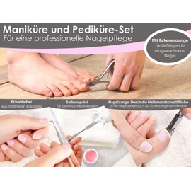 Foot care instruments set 33 pieces including nail clippers, foot care instruments, tweezers and scalpel