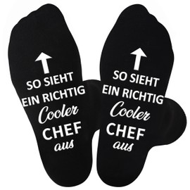 Jeasona Funny Socks Men's 43-46 Cotton Black Calf Length Socks, black-boss