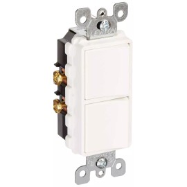 Leviton Decora Combination Switch 20A 120277V Single Pole White Thermoplastic