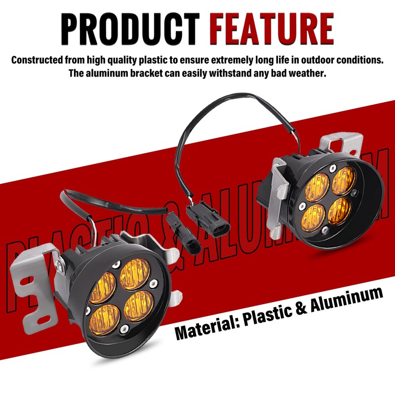 HECASA LED Fog Lights Pair Compatible with 2012-2023 Toyota Tacoma