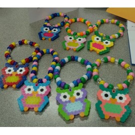 EDC RAVE PERLER BEAD KANDI! OWLS! 3 OWL Bracelets - Rave Kandi, EDM PLUR