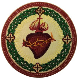 Generic Karma654 Holy Heart Jesus Embroidered Iron on Sew on Patch Catholic Church Symbol Christian Emblem Costume Jacket Backpack Gift Patch Karma654