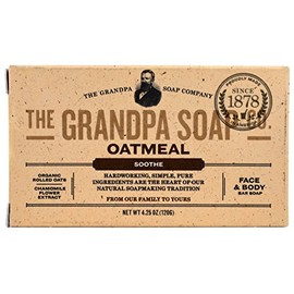 Grandpa's Old Fashioned Oatmeal Bar Soap for Face and Bath, 3.25 Ounce