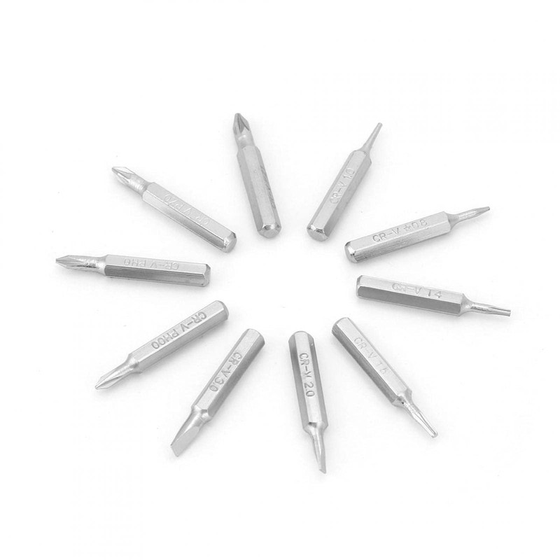 10PCS 4mm Shank Screwdriver Bits Set Repair Tools Replacement, PH00/PH0/Z1/Z0/3.0/2.0/1.0/T5/T4/Star