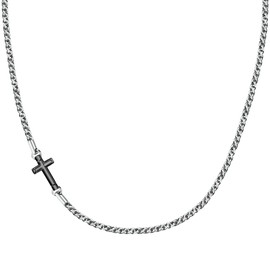 Morellato Cross SKR61 Men's Necklace Steel Black IP, Alloy Steel