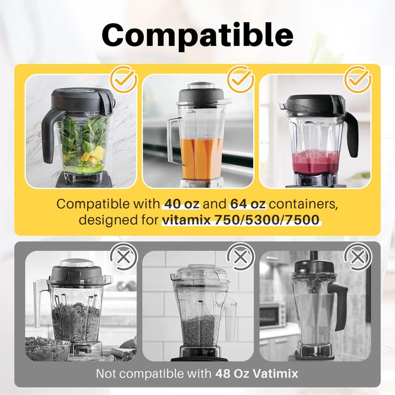 Low Profile Tamper Replacement, Plunger Replacement Compatible with Vitamix Blender