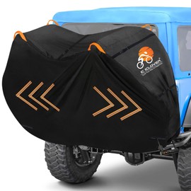 IC ICLOVER Bike Cover for Transport on Rack, Bicycle Covers for 3 Bikes on Rear Bike Rack, 600D Outdoor Storage Bike Travel Cover on Hitch, Waterproof Bike Rack Covers for 3 Bikes on Car Bike Rack