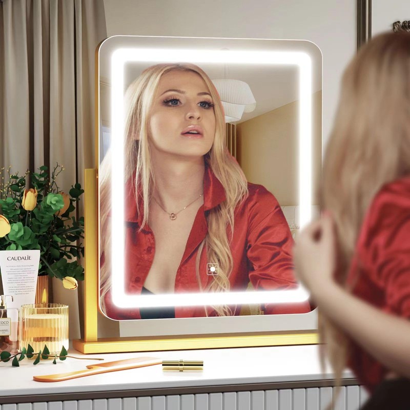 Gvnkvn Lighted Makeup Mirror, Hollywood Vanity Mirror with Lights, Three