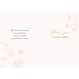 Traditional Wedding Card Wedding Thank You - 9 x 6 inches - Piccadilly Greetings