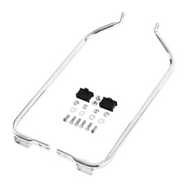 TCT-MOTORPARTS Bracket Support Saddlebag Bag Guard Bracket Side Mount Support Bar Fit for Harley Touring Road King FLT FLHT FLHTCU FLHRC 1997-2008 Street Electra Glide Road Glide (A# Chrome)