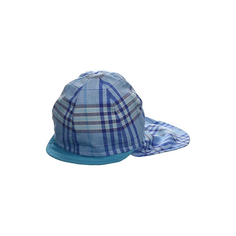 maximo Boys' Peaked Hat, Checked Hat, Multicoloured (Cerulean- Dark Blue