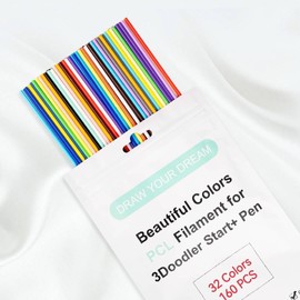 32 Colors 3D Pen Filament Refills for 3Doodler Start 3D Pen,Low Printing Temperature PCL Filament,Each Strand 15cm,3D Printer Filament - Ideal for Art,Crafts,Doodler to Create (32colors)