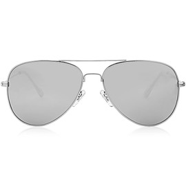 SOJOS Classic Aviator Polarized Sunglasses for Men Women Vintage Retro Style,Silver/Silver,62mm
