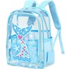 AO ALI VICTORY Clear Backpack for School,PVC Transparent Kids Bookbag