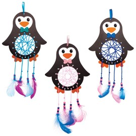 Baker Ross AT234 Penguin Dreamcatcher Kits, Christmas Arts and Crafts (Pack of 4), Assorted