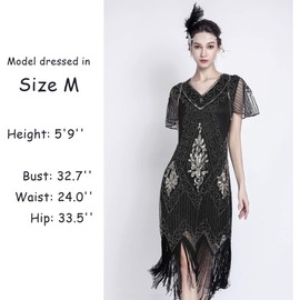 JICAGOM Flapper Dresses 1920s Gatsby Roaring 20s Great 1920 Dress for Women Black and Gold