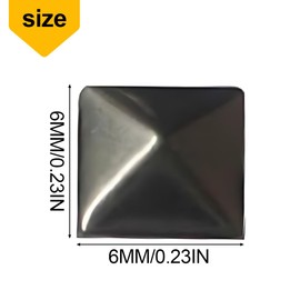 GXGM Pack of 200 Rivets Leather Square Rivets, 6 mm Metal Rivets, Punk Pyramid Rivets, DIY Leather Spike Rivets, Metal Square Rivets, Claw Rivets for Bags, Clothes, Shoes