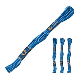3 Docks Embroidery Thread Approx. 8 m Embroidery Floss with Colour Gradient 100% Cotton Embroidery Choice of Colours Colour: 55262 Blue Tones