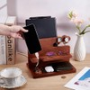 UNICRAFTALE 25.9x18.6x18cm Wood Mobile Phone Holders Wood Phone Docking Station