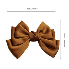 scicent Hair Bows for Women Elegant Plain Satin Hair Bows Silky Hair Bowknots Oversized Bowknot Spring Hair Clips Vintage Soft Bow Barrettes Solid Color Hair Accessories - 28114