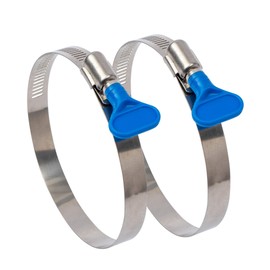 ISPINNER 2pcs 6 Inch Key-Type 304 Stainless Steel Worm Gear Hose Clamps, Adjustable Size Range 130-152mm Clamps for Dryer Vent, Dust Collector and Automotive