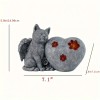 Elegant Garden, Solar Powered Angel Cat Resin Sculpture with Glowing