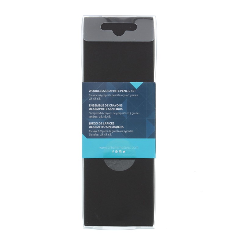 Art Alternatives Woodless Graphite Pencil Art Tin Set, 6-Pieces -