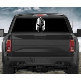16" Spartan Helmet #1 American Flag Molon Labe Car Sticker Truck Window Vinyl Decal Color: Forrest Green