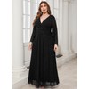 ZOMVA Plus Size Formal Dresses Sparkly V-Neck A Line Glitter