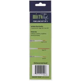 Creative Mark 3 Piece Micro Detail Paint Brush Set, Mini Paintbrushes for Acrylic, Watercolor, Oil, Face, Nail, Scale Model Painting & Line Drawing