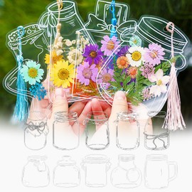 40PCS Transparent Dried Flower Bookmarks, 2024 New Clear DIY Bookmarks for Dried Flowers, Easy DIY Dried Flower Bookmark Making kit Gifts for Book Lovers (40Pcs Bookmarks-Set E)