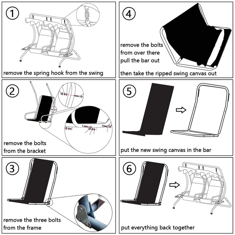 Wyzonmica 2 Person Porch Swing Seat Chair Cover Replacement for