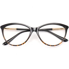 MEETSUN Blue Light Block Glasses for Computer/Reading,Eye Strain Reduce-Anti Glare Lens Black Leopard-Frame Women