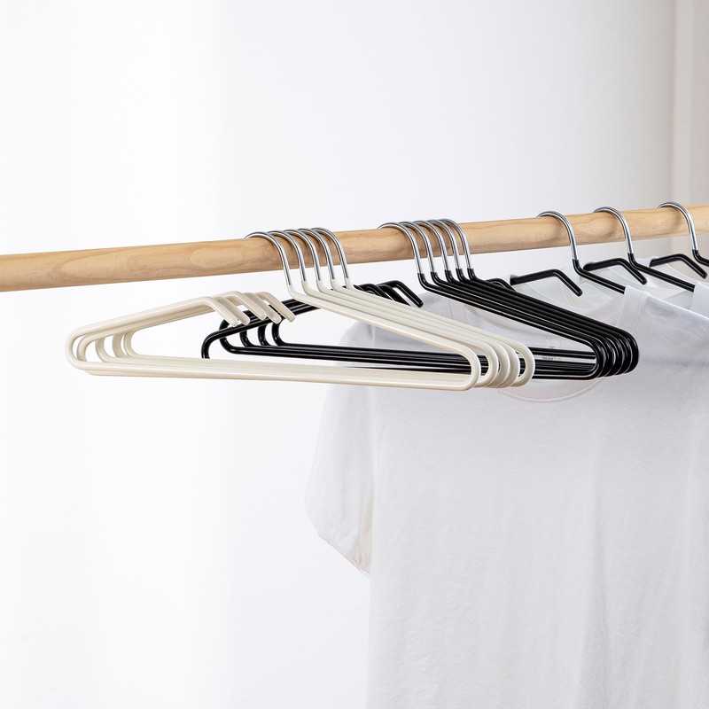 SHIMOYAMA Non-Slip Metal Clothes Hangers - 5 Pack, Space-Saving Short