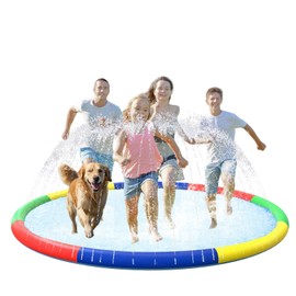 ODOSOLA 11.4 FT Large Splash Pad for Kids Ages 4-8, Non-Slip Baby Splash Pads for Toddlers, Oversized Kids Sprinklers for Yard, Heavy Duty Kid Pools Water Toys for Outdoor Family, Friends Summer Fun