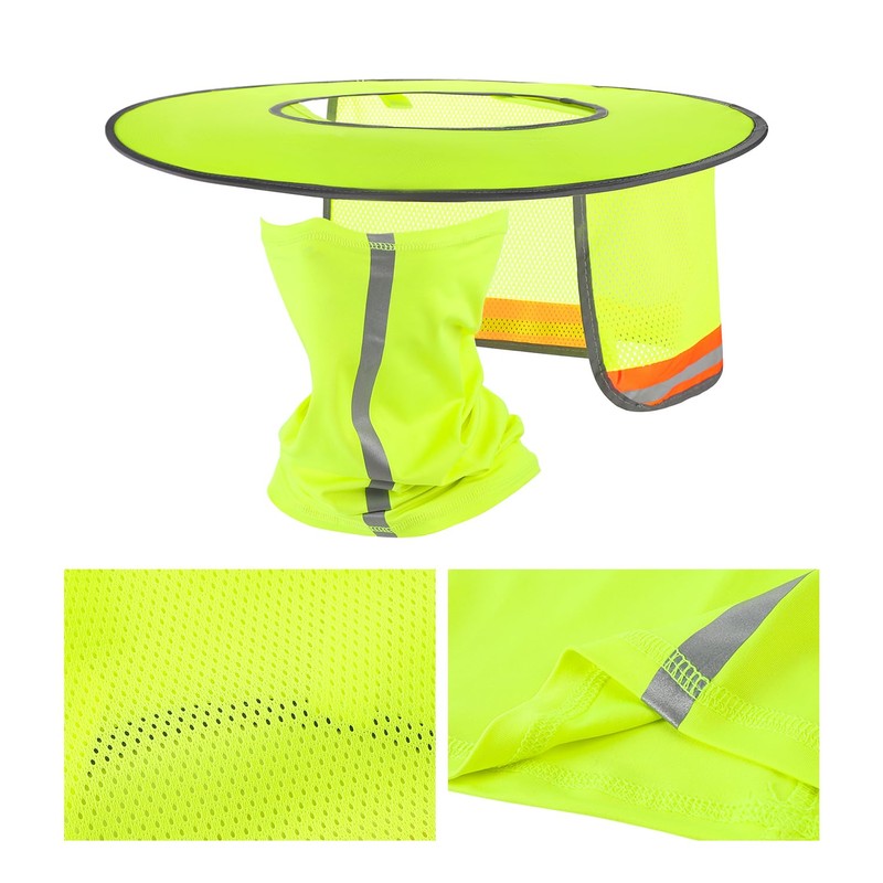 Hard Hat Sun Shade and Neck Gaiter Face Scarf Full