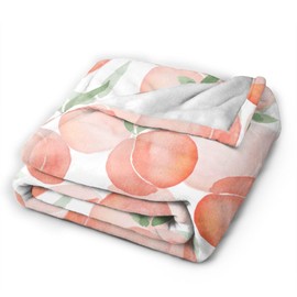 Pink Peach Cute Watercolor Blanket, Soft Blankets Flannel Bed Throw Cozy Lightweight Plush Gifts for Women Girls Kids Sofa Couch Bedroom Living Rooms Warm All Season, Home Decor, Small 50"x40"