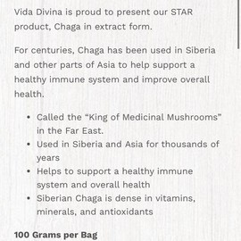Chaga Extract – Natural Mushroom Supplement for Immune, Antioxidant & Overall Health Support | Versatile Dietary Vitamin from Chaga Mushroom