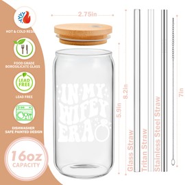 mozaba mozaba Bridal Shower Gifts, Bride Gifts, Bachelorette Gifts for Bride, Bride to Be Gifts, Wedding Gifts for Bride, Future Mrs Gifts, Cute Cool Wedding Day Gift Idea, in My Wifey Era Glass Cup Tumbler