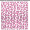 Mocsicka - Cortina de ducha con estampado de leopardo rosa,