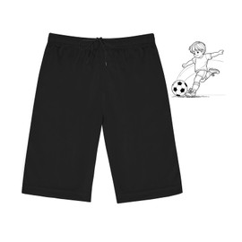 Holimaid Boys Girls Football Shorts Kids Quick Drying School Sports Breathable Athletic PE Shorts with Drawstring Ideal (UK, 120, 1 Piece, Black)