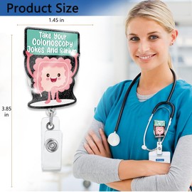 XQLZY Funny Take Your Colonoscopy Black Glitter Badge Reel Holder, Gift for Gastroenterology Graduates, Christmas Birthday Gift for Gastroenterologist Nurse Gastroenteroscopy Teacher