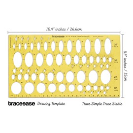 Traceease Geometric Drafting Ellipse Template Drawing Stencil, Designing Template Measuring Ruler