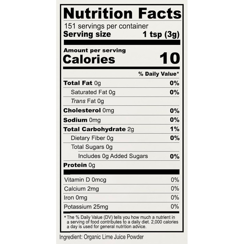 Anthony's Organic Lime Juice Powder, 1 lb, Freeze Dried, Unsweetened,