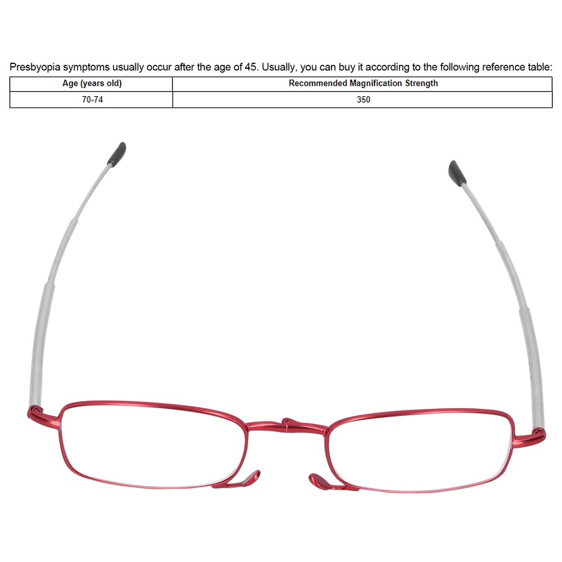 Elderly Foldable Reading Glasses Stainless Steel Blue Light Blocking Presbyopic