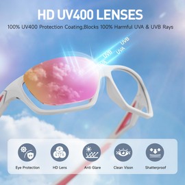 ACBLUCE Girls Sunglasses for Kids Child Toddler Polarized Sport Softball Running Beach Baseball pink Glasses Age 3-7