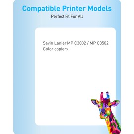 MasaiMara MP C3002 MP C3502 Compatible Toner Cartridges Replacement for Ricoh Aficio Savin MP C3002 MP C3502 Color copiers Printer (Black, Cyan, Magenta, Yellow, 4 Pack)