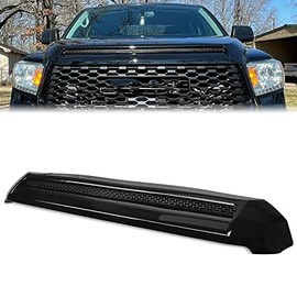 Kojem Hood Molding Compatible with 2014-2021 Toyota Tundra Platinum Style Color Code 202 New Black Front Upper Grille Hood Scoop